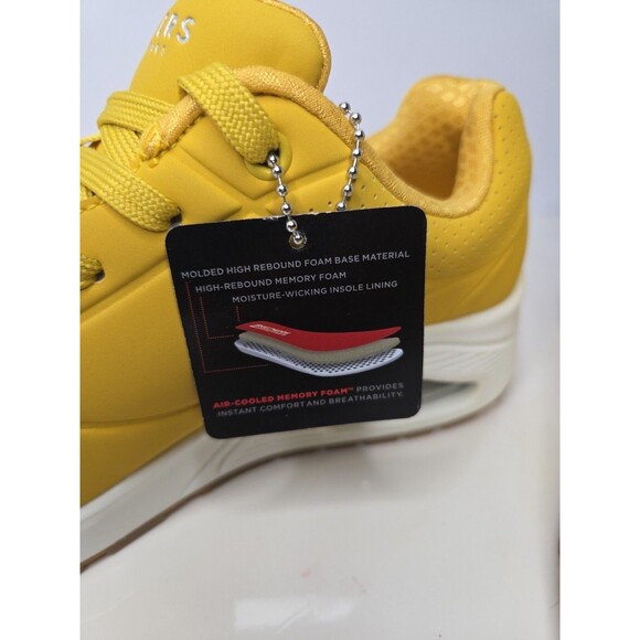 Skecher Street Los Angeles Air Cooled Memory Foam Yellow Leather Sneaker Wmn 6.5 - Picture 7 of 11